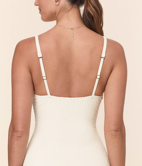The Amalfi One Piece - Textured Weave - Gardenia - Classic
