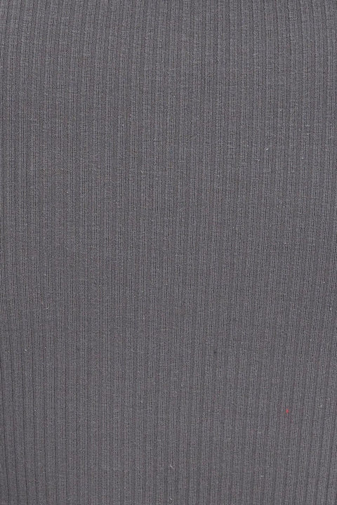 Grey Midi Dress Long Sleeve Mock Neck Cut Out Bodycon