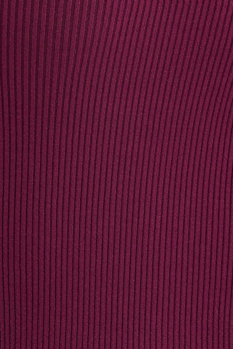 Purple Midi Dress Long Sleeve Sweetheart Contrast Bind