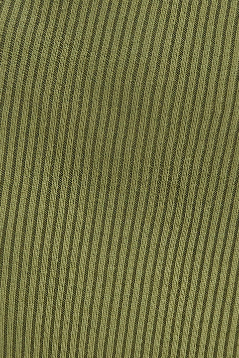 Green Midi Dress Long Sleeve V-Neck Collared Knit