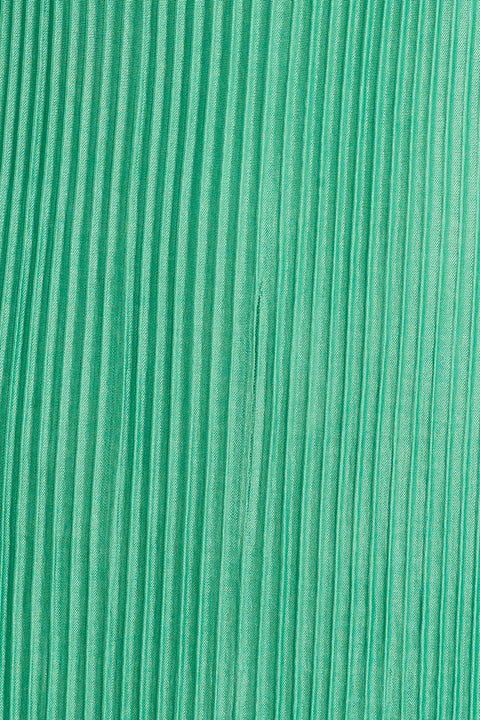 Green Slip Dress Midi Plisse Satin