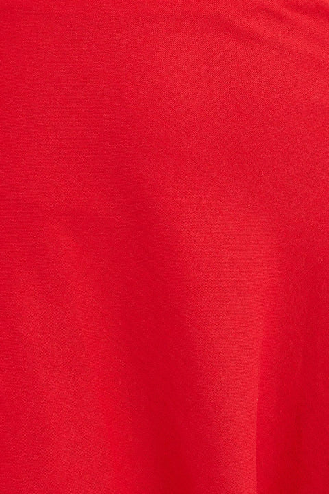 Red Bandeau Dress Sleeveless Midi Sweetheart