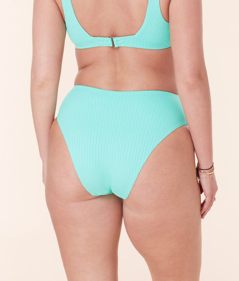The 90s High Waist Bikini Bottom - Wide Rib - Opal