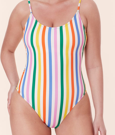 The Amalfi One Piece - Eco Nylon - Rainbow Stripe - Classic