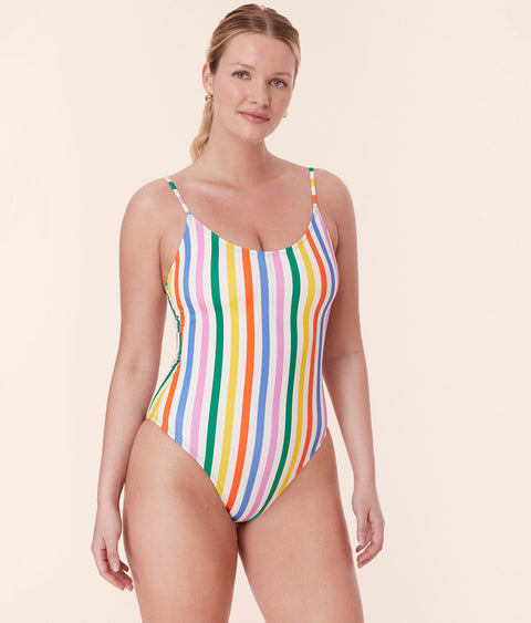 The Amalfi One Piece - Eco Nylon - Rainbow Stripe - Classic
