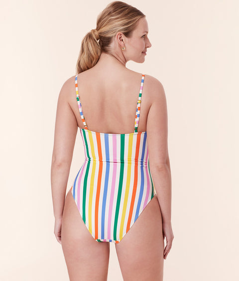 The Amalfi One Piece - Eco Nylon - Rainbow Stripe - Classic