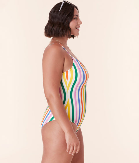 The Amalfi One Piece - Eco Nylon - Rainbow Stripe - Classic