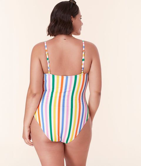 The Amalfi One Piece - Eco Nylon - Rainbow Stripe - Classic
