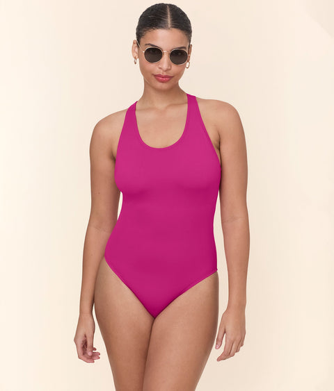 The Tulum One Piece - Eco Nylon - Fuchsia - Long Torso