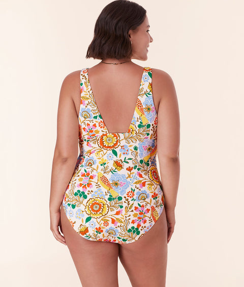 The Augustine One Piece - Eco Nylon - Bird Floral - Classic