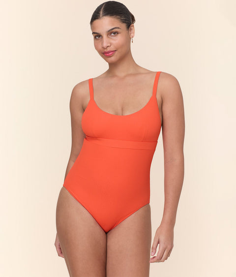 The Honolulu One Piece - Eco Ribbed - Vermillion - Classic