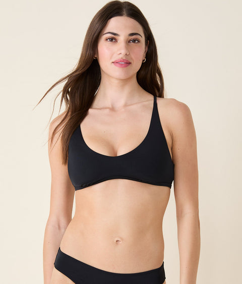 The Valencia Bikini Top - Flat - Black