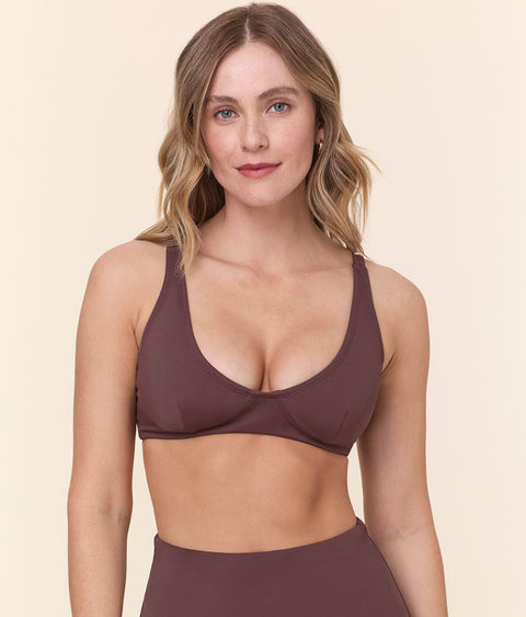 The Mila Bikini Top - Eco Nylon - Mink
