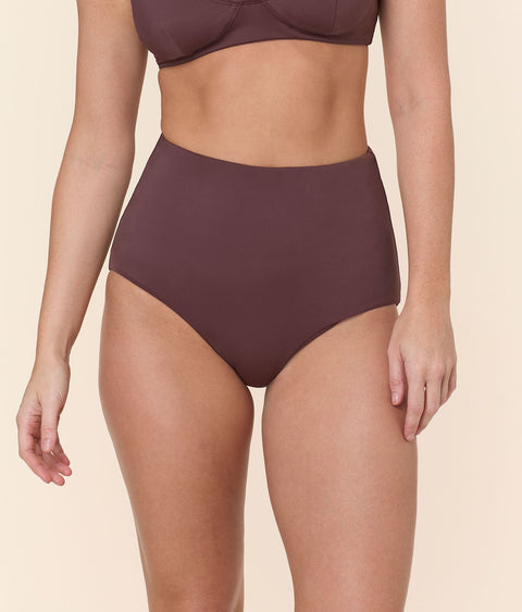 The Super High Waist Bikini Bottom - Eco Nylon - Mink