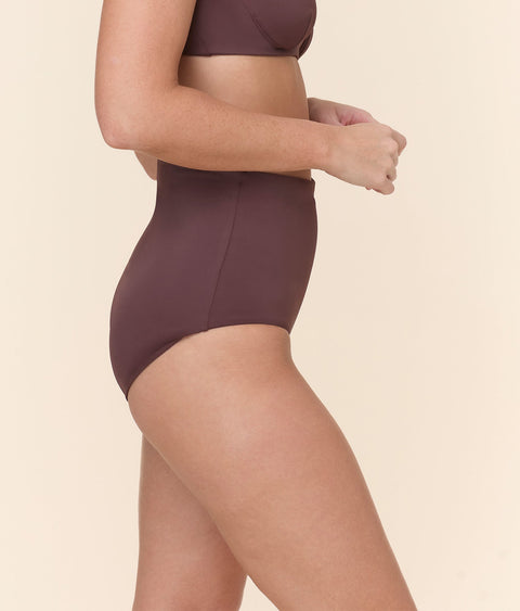 The Super High Waist Bikini Bottom - Eco Nylon - Mink