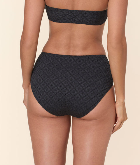The High Waist Bikini Bottom - Eyelet - Black Eyelet