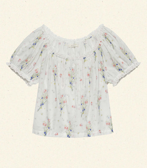 FREDERICA TOP -- PAINTED BOUQUET