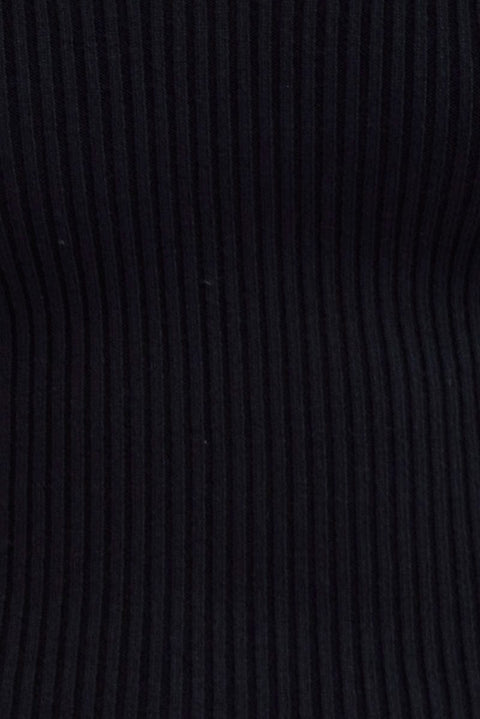 Black Midi Dress Long Sleeve Sweetheart Contrast Bind