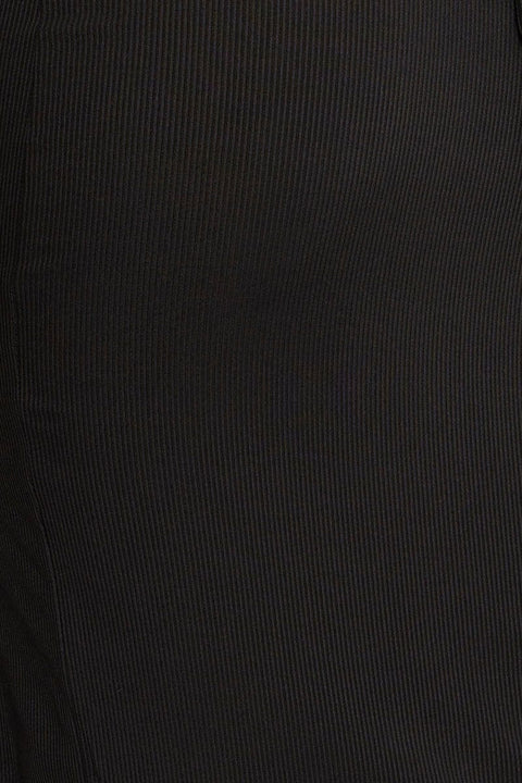 Black Midi Dress Ribbed Cut Out