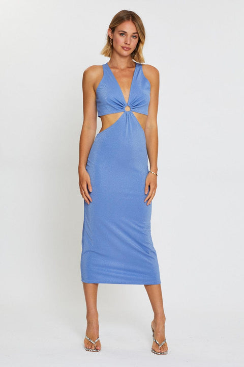 Blue Midi Dress Sleeveless