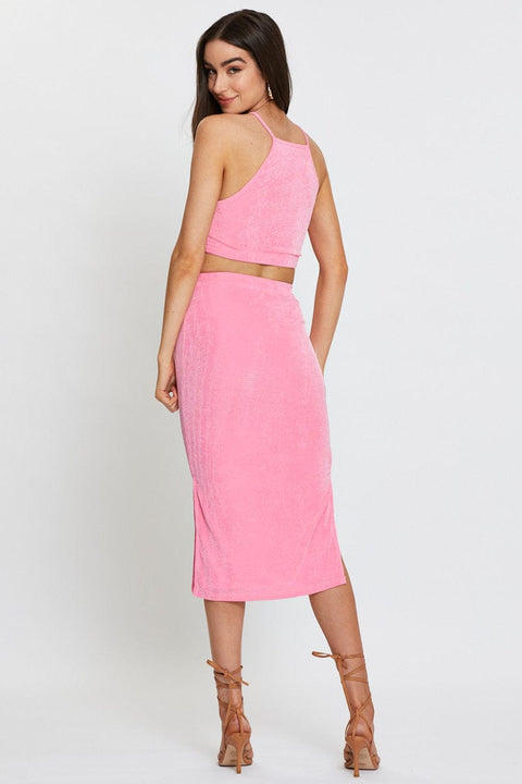 Pink Midi Dress Bodycon