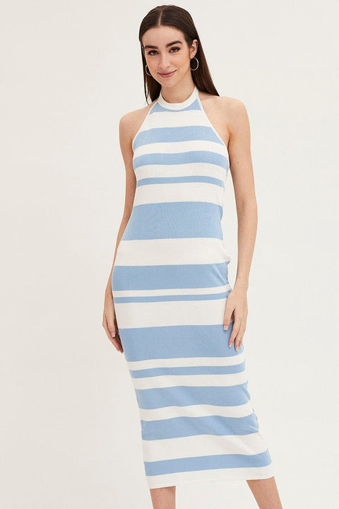 Multi Kint Midi Dress