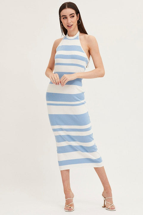 Multi Kint Midi Dress