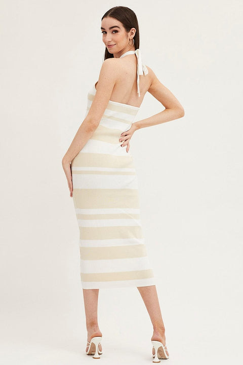 Multi Kint Midi Dress