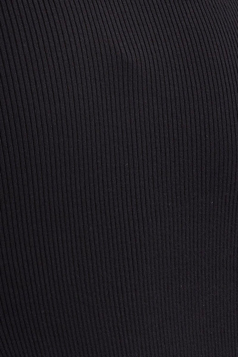 Black Keyhole Dress Sleeveless Midi Knit